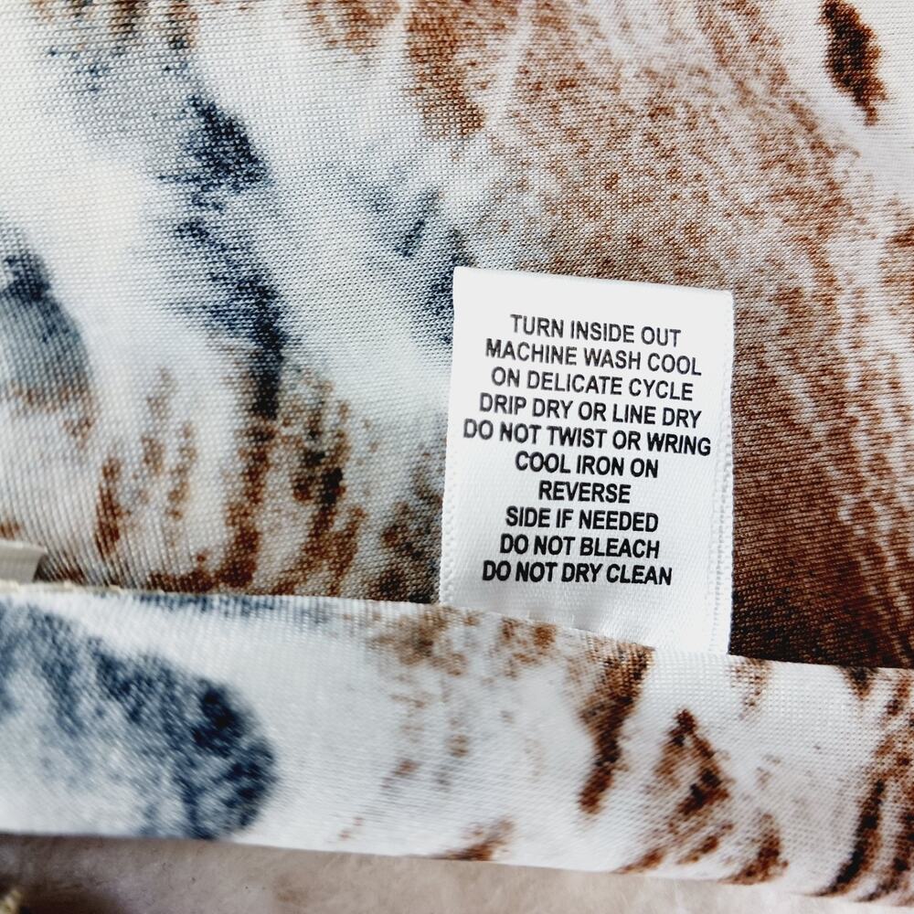Blouse Leopard Tiger Zebra Glam Mob Wife Y2K Office Siren Heritage Tab Size XL - Picture 6 of 12